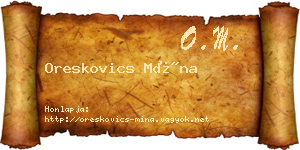 Oreskovics Mína névjegykártya